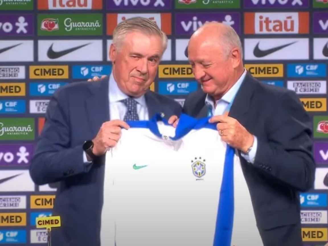 Parreira e Felipão dão boas-vindas a Carlo Ancelotti como novo técnico da Seleção Brasileira