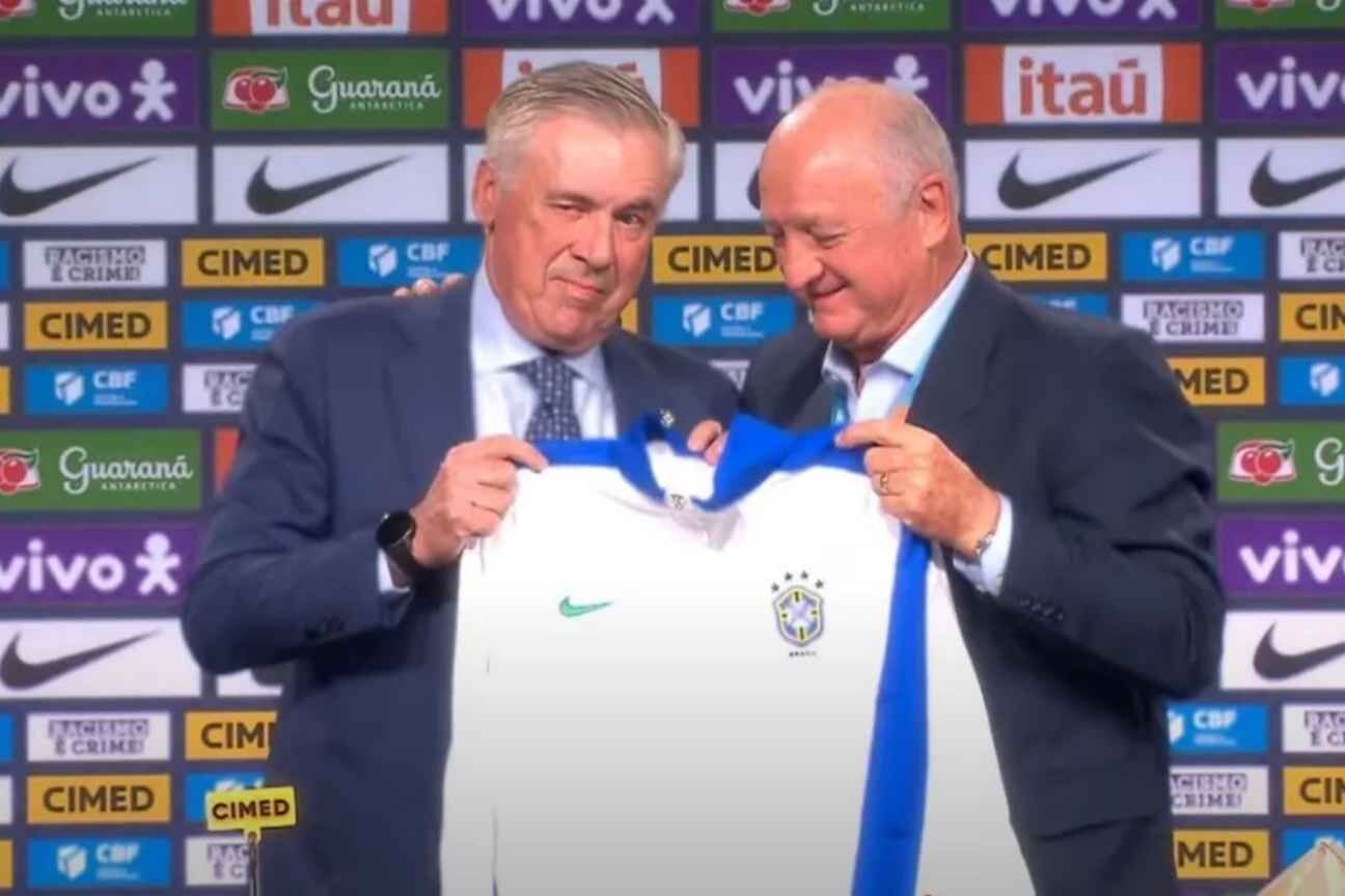 Parreira e Felipão dão boas-vindas a Carlo Ancelotti como novo técnico da Seleção Brasileira