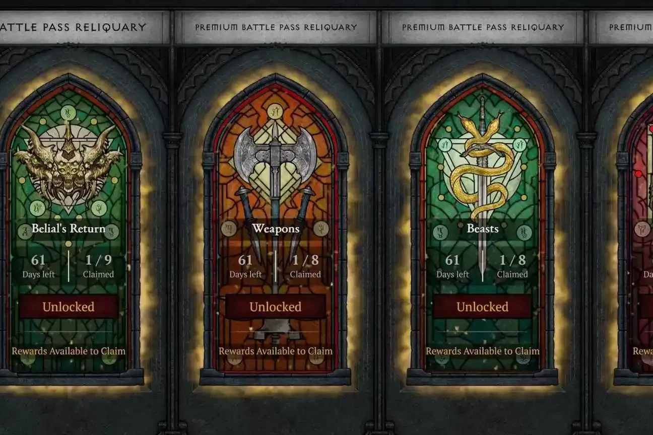 Relicários reformulam o passe de batalha de Diablo 4 na Temporada 8