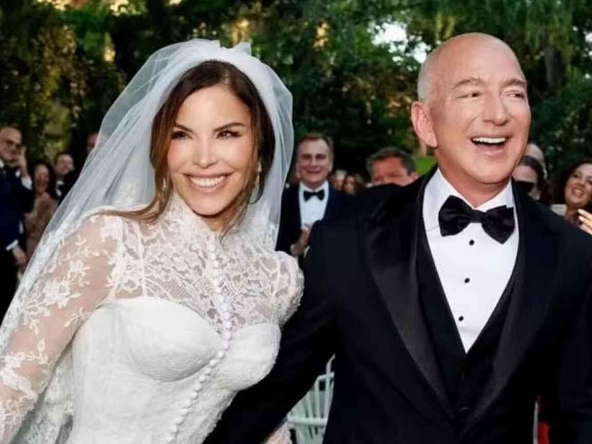 Lauren Sánchez divulga 1ª foto do casamento com Jeff Bezos