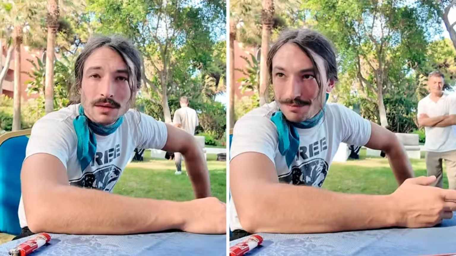 Ezra Miller critica 'ricos genocidas' de Cannes em 1ª aparição pública em dois anos