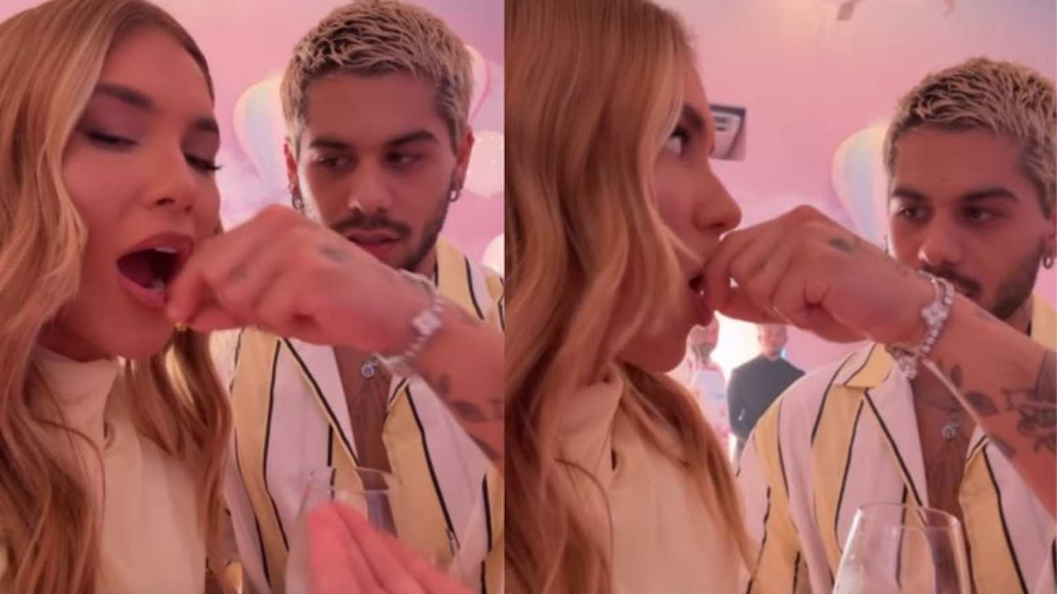 Virginia Fonseca e Zé Felipe usam alianças em festa da filha e trocam momento de carinho inusitado