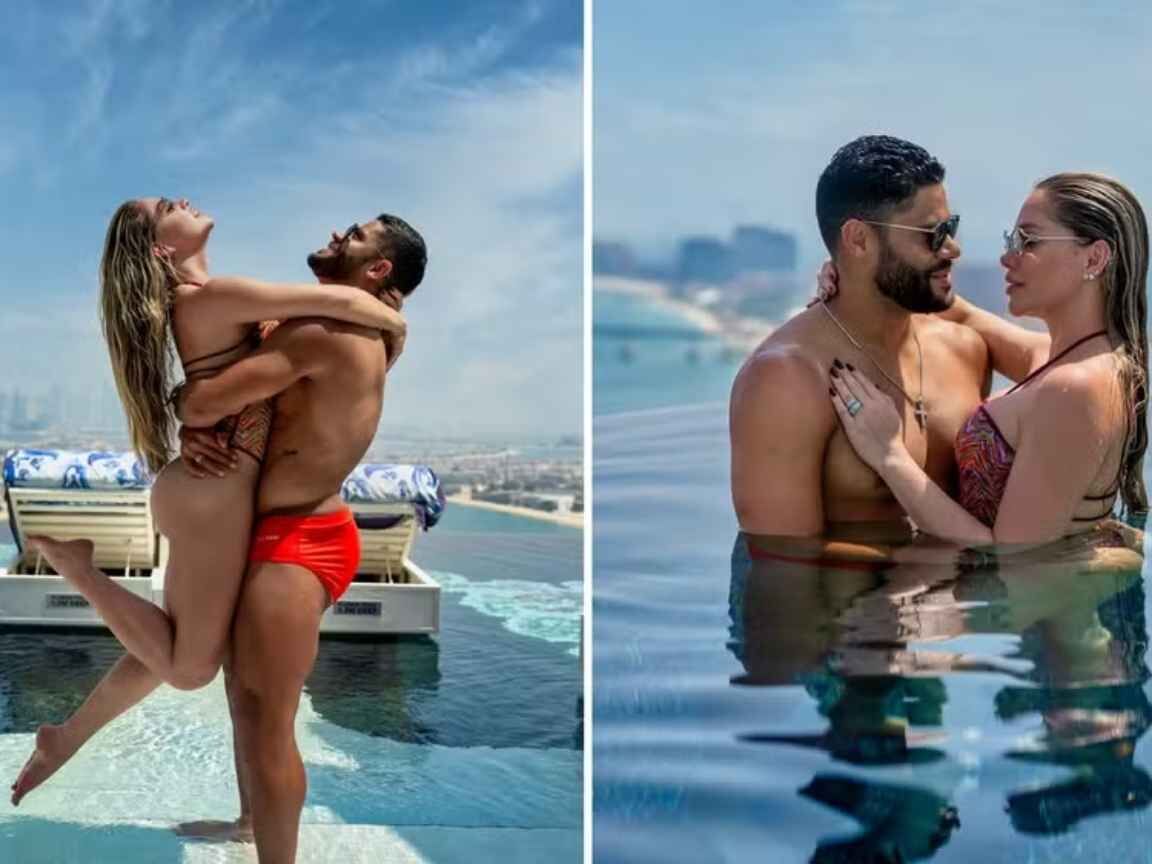 Hulk e Camila Ângelo ostentam lua de mel de luxo em Dubai após passagem pelas Ilhas Seychelles