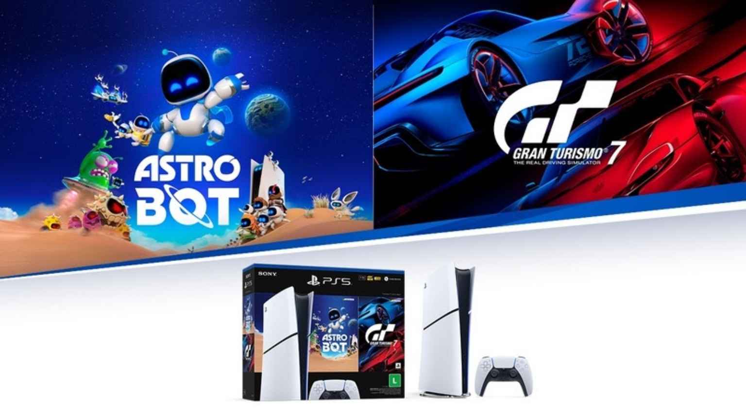 PlayStation lança novo bundle do PS5 com o Jogo do Ano 'Astro Bot' e 'Gran Turismo 7'