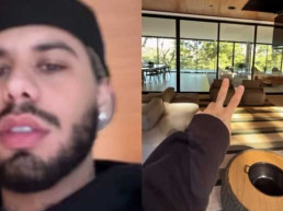 Zé Felipe mostra nova casa e planeja parquinho para os filhos: 'Estou em casa, pô!'