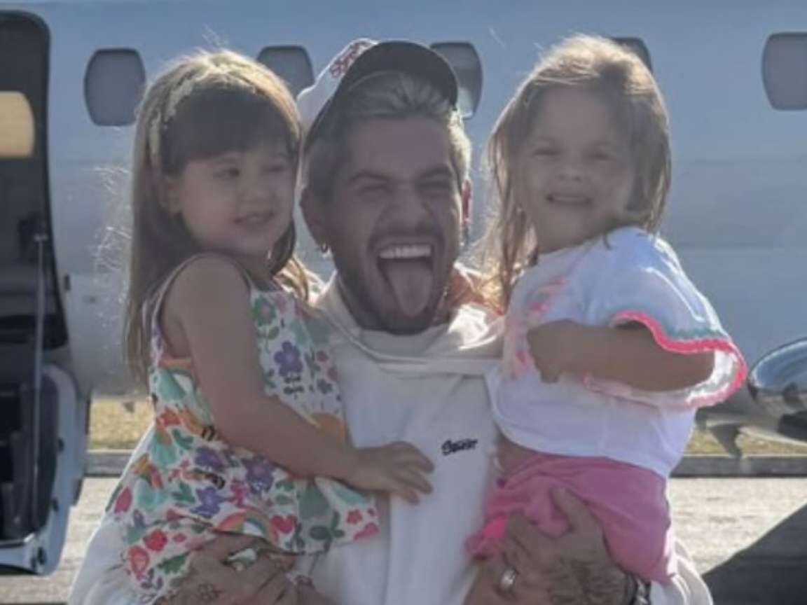 Zé Felipe volta ao Brasil após divórcio e reencontra filhos; Poliana Rocha posta momentos emocionantes