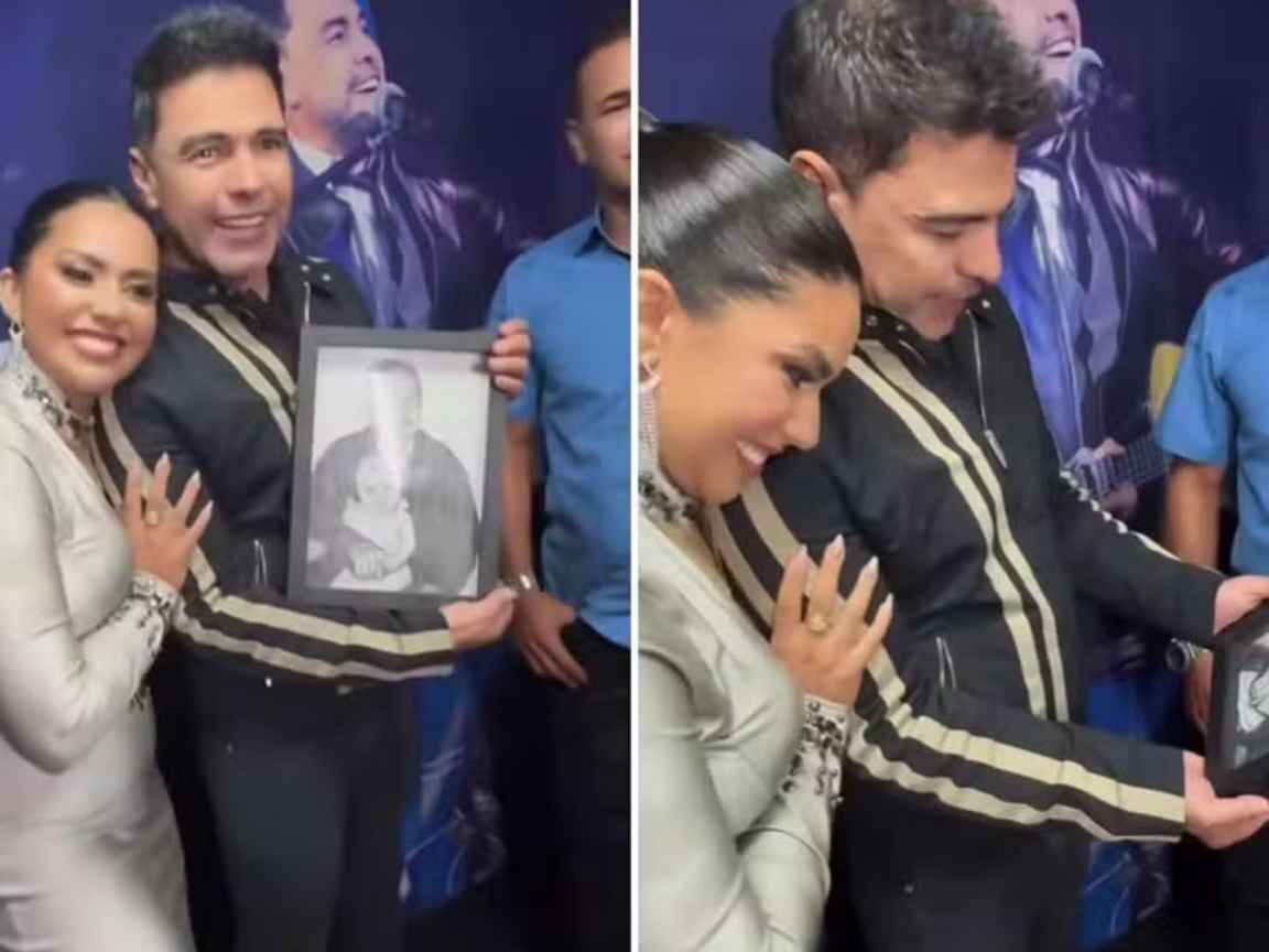 'Um dos presentes mais lindos': Zezé Di Camargo se emociona com desenho que une o pai e a filha caçula