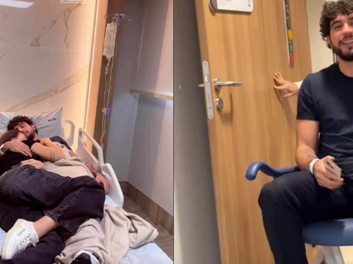 Grávida, Rafa Kalimann acompanha Nattan em hospital após cantor passar mal: 'Cuidando do meu bichinho'