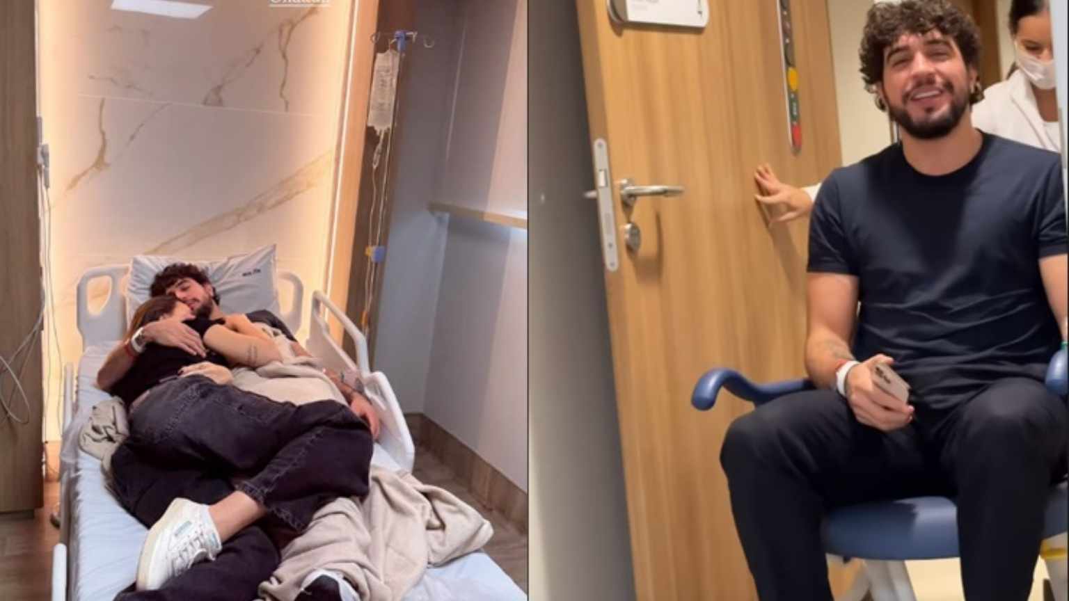 Grávida, Rafa Kalimann acompanha Nattan em hospital após cantor passar mal: 'Cuidando do meu bichinho'