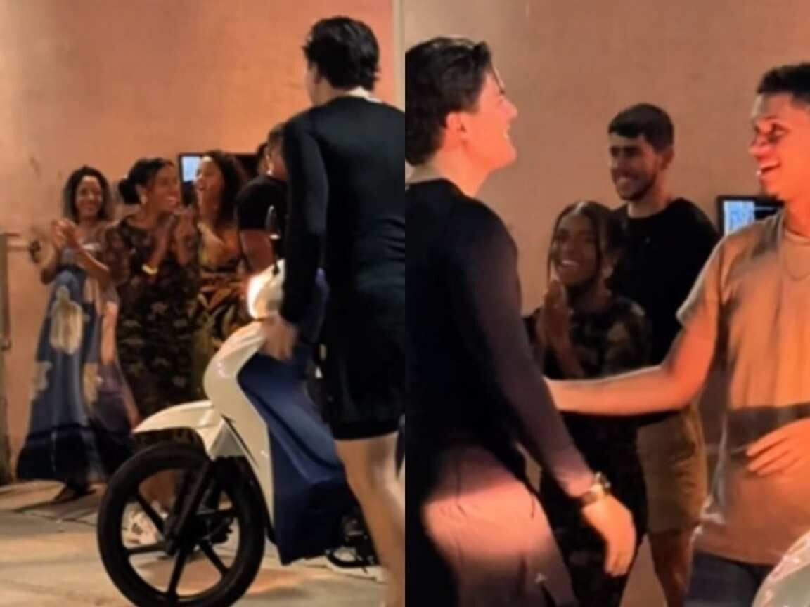 História de estudante que andava 14 km para ir à faculdade comove cantor, que o surpreende com moto