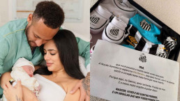 Filha de Neymar já tem time: recém-nascida Mel ganha kit do Santos e carta emocionante