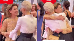 Fernanda Torres tieta Tilda Swinton no tapete vermelho do Festival de Veneza