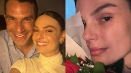 Isis Valverde ganha buquê de rosas do marido, Marcus Buaiz, e mostra bilhete romântico