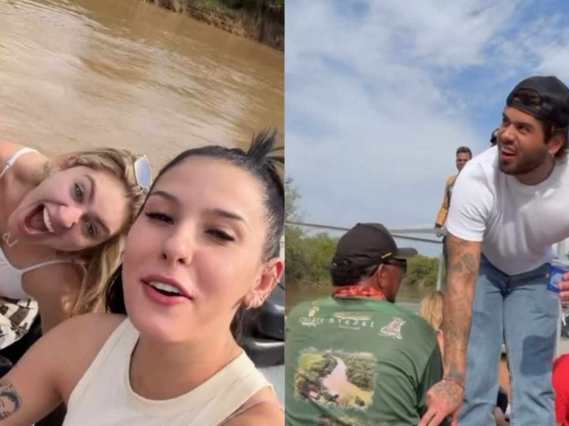 Ana Castela e Zé Felipe viajam com Leonardo para o Pantanal