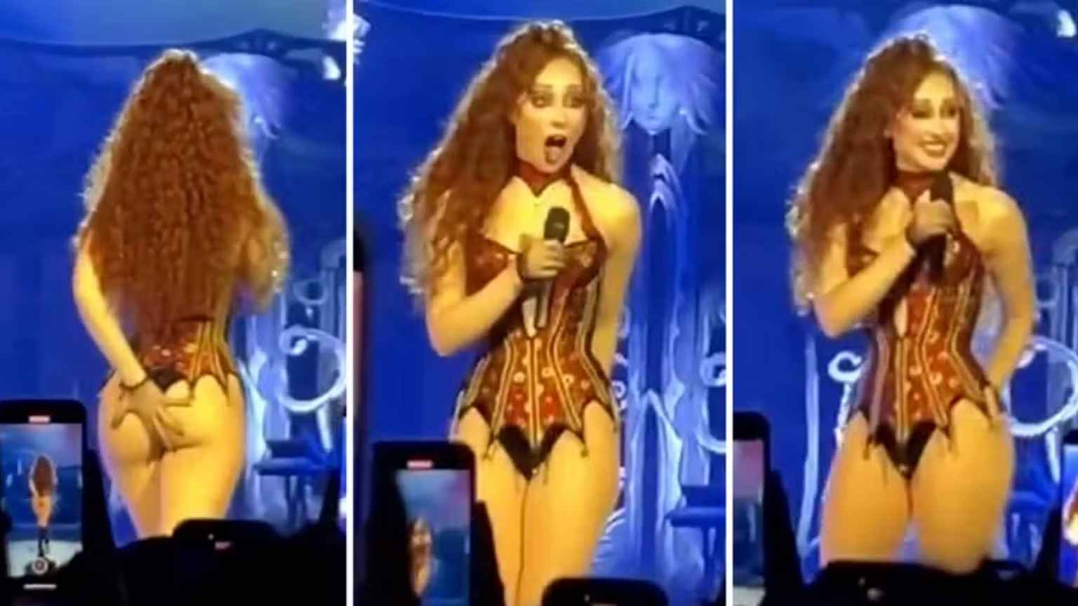 Chappell Roan se assusta com o próprio bumbum em show; veja