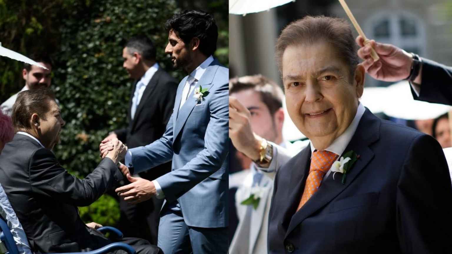 Genro de Faustão, Julinho Casares, posta fotos inéditas do apresentador no casamento