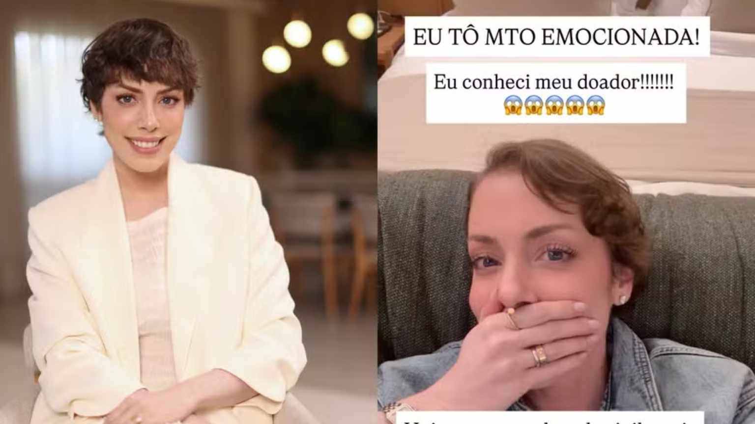 Fabiana Justus conhece doador de medula óssea: 'Muito emocionada'