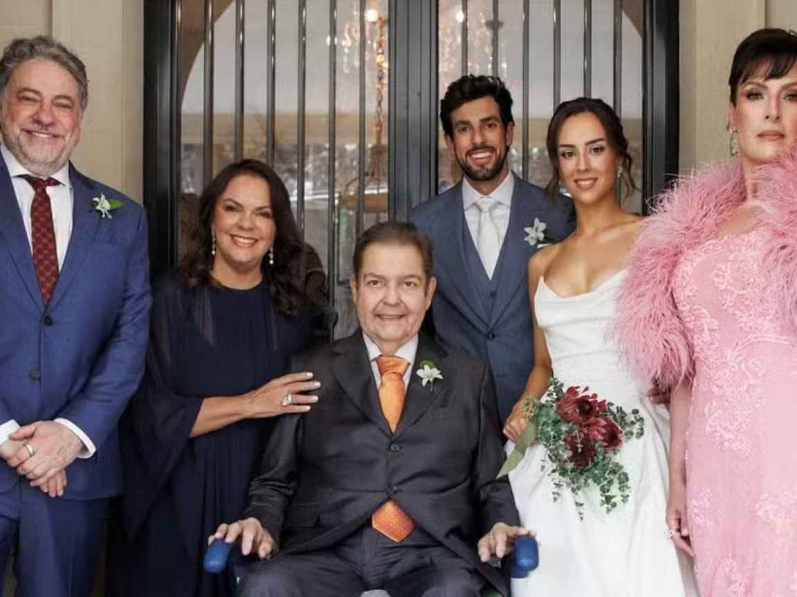 Look de Magda Colares em casamento da filha com Faustão divide opiniões na web
