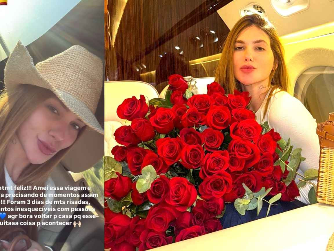 Após passeio de iate com Vini Jr., Virginia Fonseca ganha rosas vermelhas: 'Momentos inesquecíveis'