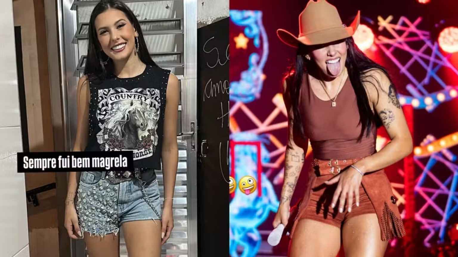 Ana Castela mostra 'antes e depois' do corpo e incentiva fãs: 'Você também consegue'