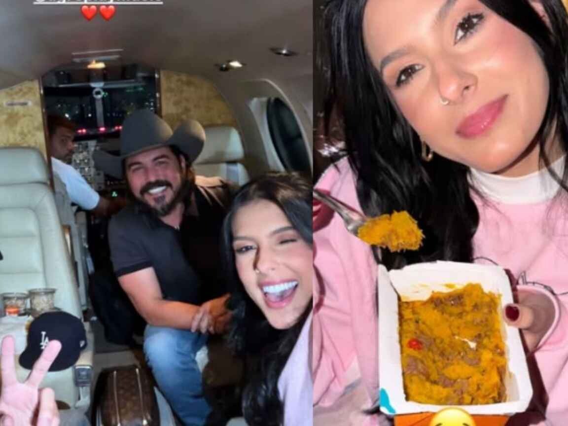 Ana Castela e Zé Felipe viajam de jatinho e cantora passa perrengue ao chegar em casa