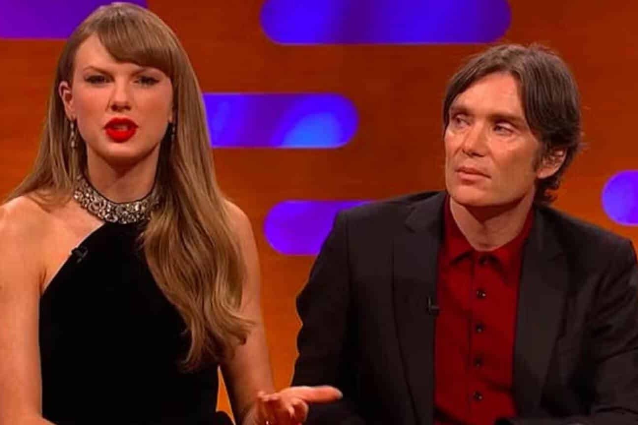 'Cara de tédio' de Cillian Murphy ao lado de Taylor Swift viraliza e vira meme