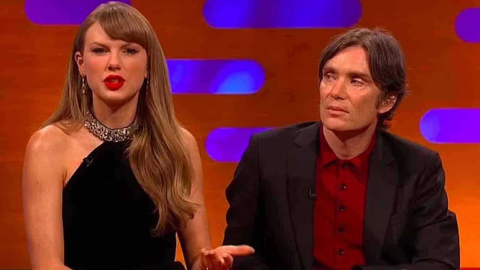 'Cara de tédio' de Cillian Murphy ao lado de Taylor Swift viraliza e vira meme