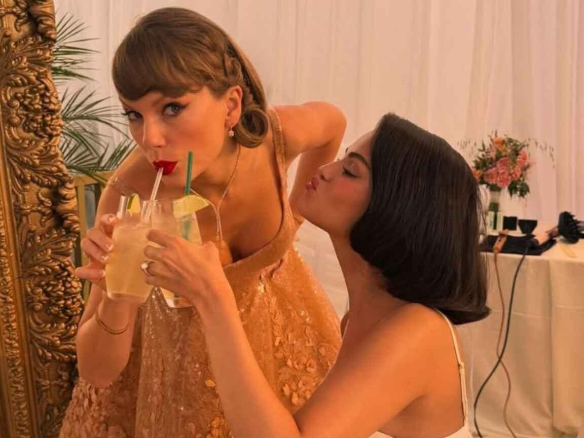 Selena Gomez posta vídeo inédito com Taylor Swift nos bastidores de seu casamento