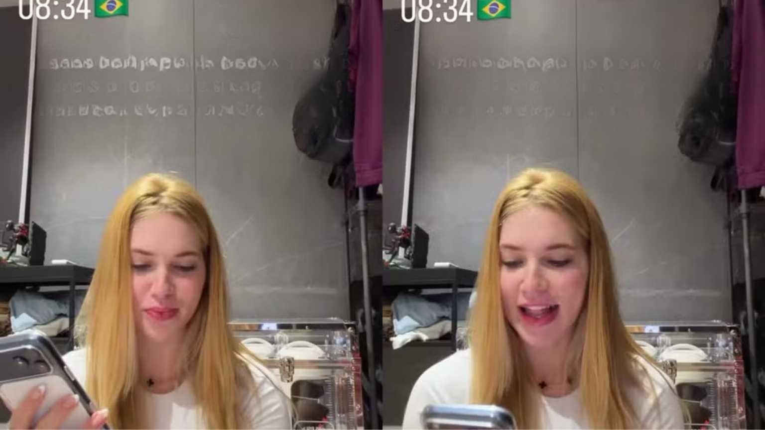 Virginia Fonseca acorda ao meio-dia após pedido de namoro de Vini Jr.: 'Cara inchada'