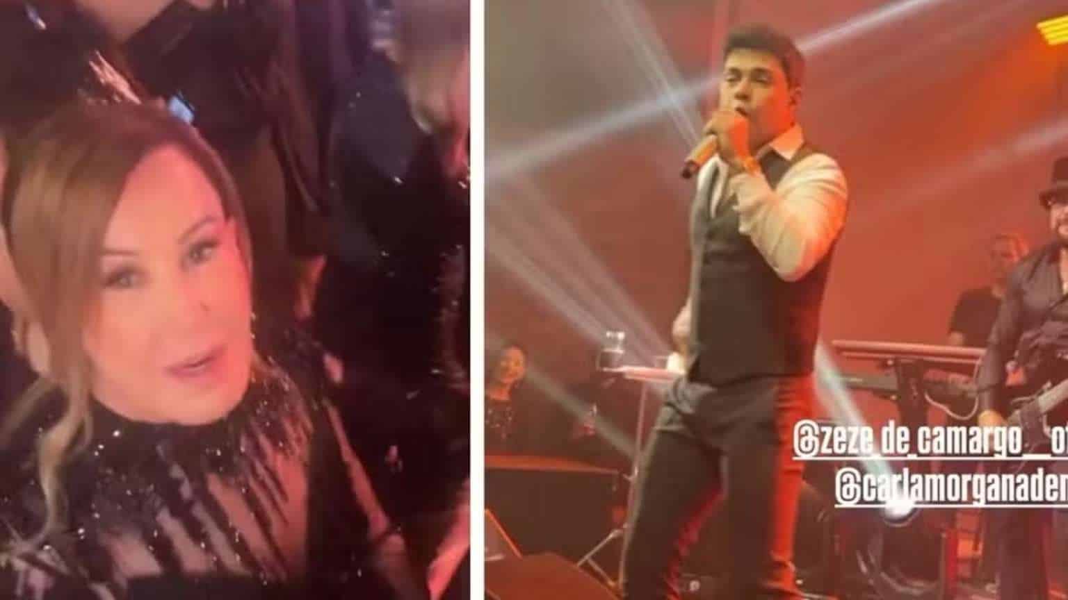 Zilu Camargo prestigia show de Zezé Di Camargo em festa e surpreende