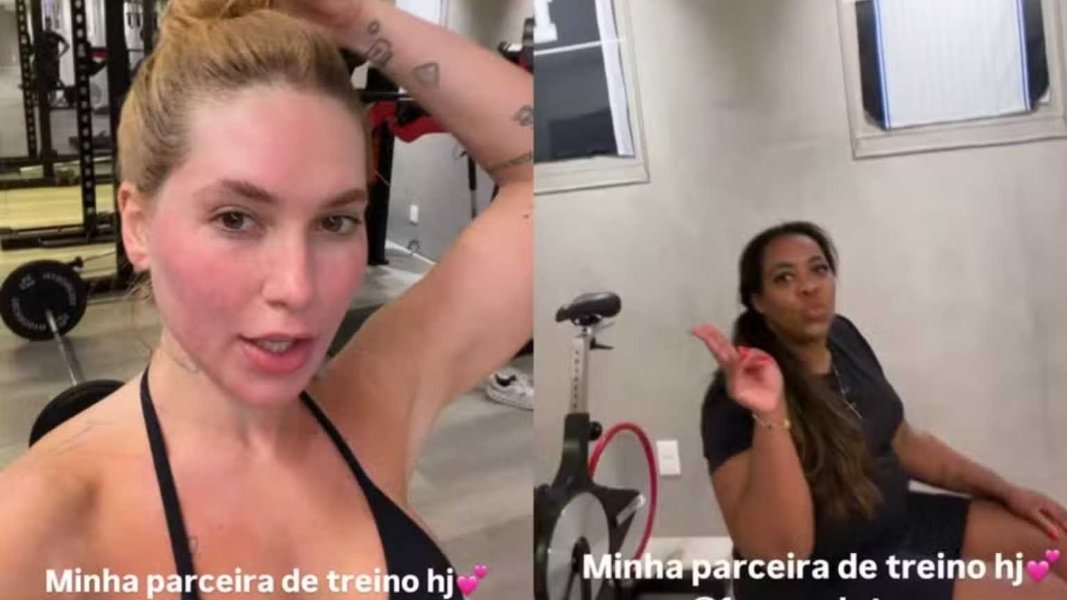 Virginia Fonseca treina com a sogra e a chama de 'parceira' na casa de Vini Jr.