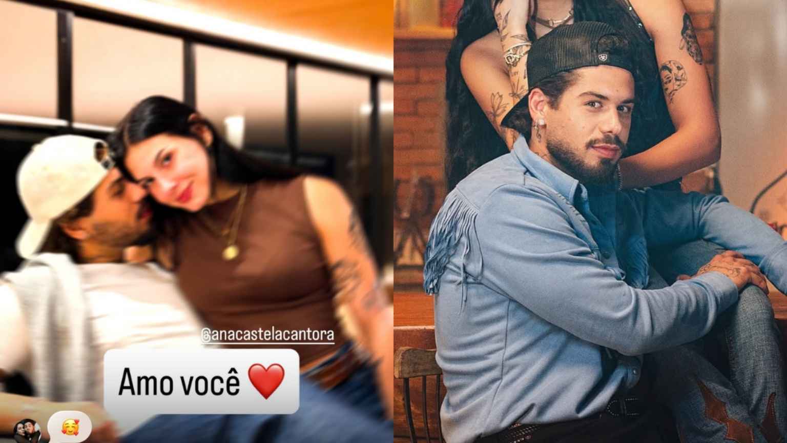 Zé Felipe se declara para Ana Castela e é zoado pela cantora: 'Foi pra esconder a barriga'