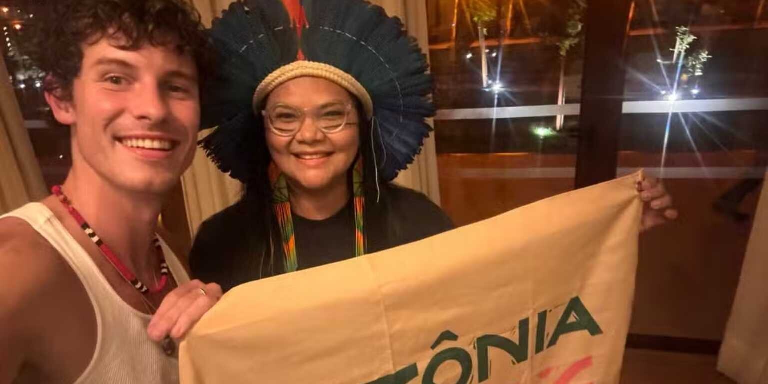 Shawn Mendes desembarca em Belém para a COP30 e visita Amazônia de Pé