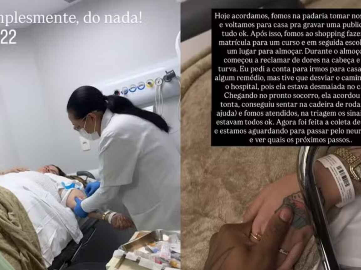 Thais Carla é internada às pressas após desmaiar dentro do carro