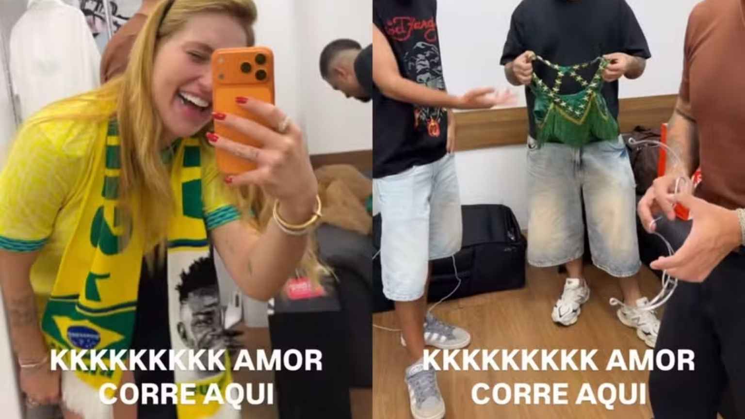 Virginia Fonseca exibe calcinha temática para torcer por Vini Jr. e Seleção